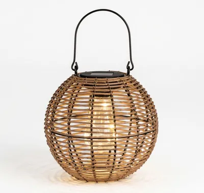 Produktbild von Formano Solarlaterne Garten LED Metall 19 cm Rattan-Optik warmweißes Licht IP44