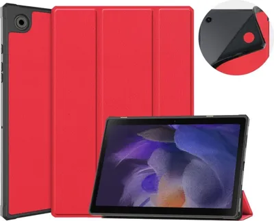 Produktbild von König Design Tablet-Hülle kompatibel mit Samsung Galaxy Tab A8 2021 SM-X205 Kunstleder Smart Cover Case Etui Rot
