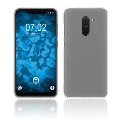Produktbild von PhoneNatic Case kompatibel mit Xiaomi Pocophone F1 - transparent-weiß Silikon Hülle matt + 2 Schutzfolien