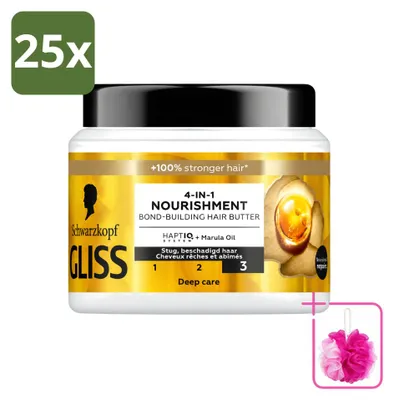 Obrázok produktu pre 25 kusov masky na vlasy Gliss Ultimate Repair 4-v-1, 400 ml – balenie s množstvom kusov