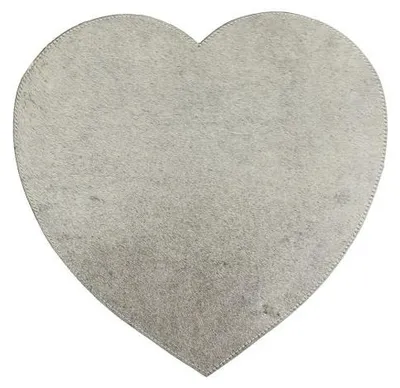 Imagen del producto de Mars & More: Mantel individual de cuero sintético, diseño de corazón, color gris, 39 cm