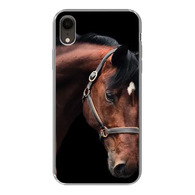 Produktbild von MuchoWow® Handyhülle Schutzhülle Hülle für iPhone XR Pferd - Leicht - Halfter Silikon Softcase Handy Hülle - Schutzdeckel