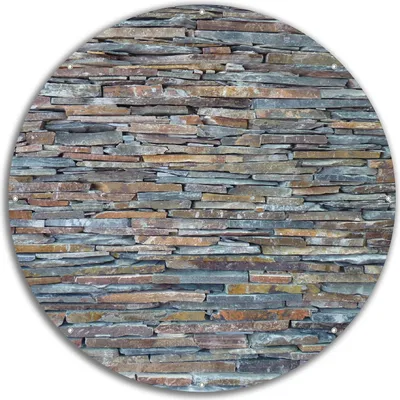 Produktbild von Wallario rundes Outdoor-Poster für Garten oder Balkon, Motiv Natursteinmauer in grau braun, 60 cm Durchmesser
