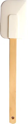 Teigschaber, Silikon, Holzgriff, beige, 27,5 x 5,6 x 1 cm