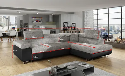 Produktbild von NABBI Ecksofa mit Zersetzung u Lagerraum Almero P - Hellbraun