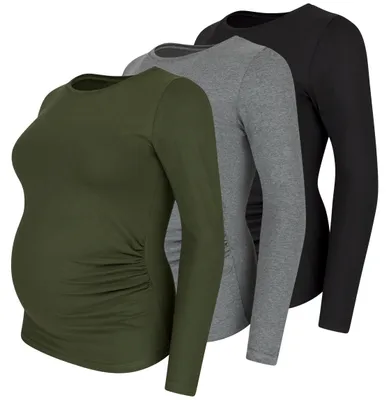 Produktbild von Umstandsshirt Langarm Langarm Basic Umstandsmode mit Motiv Schwangerschaft M.M
