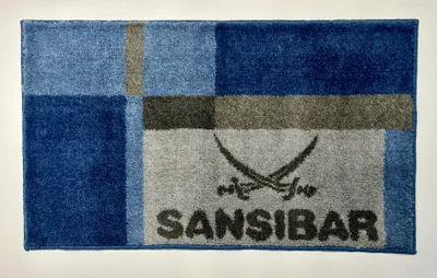 Produktbild von Sansibar Badteppich CLIFF, Hoch-Flor 20 mm Sansibar Sylt, fußbodenheizungsgeeignet, rutschhemmend beschichtet, 60x100 cm, blau