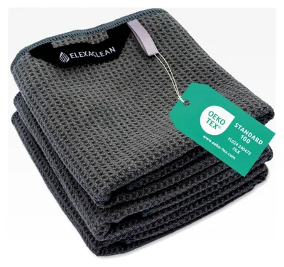Produktbild von Geschirrtücher (3er Set, 68x42 cm, anthrazit/dunkelgrau) Mikrofaser Geschirrhandtücher, Waffeltücher für die Küche