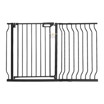 Image de Barrière de Sécurité - Barrière d'Escalier - Barrière pour Enfants - Barrière pour Animaux de Compagnie - Barrière Bébé Réversible - Noire - Sans Percer - Largeur 749-1229mm - Hauteur 762mm