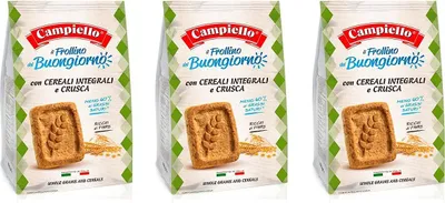 Produktbild von 3x Campiello i Biscotti del Buongiorno Frollini Integrali con cereali e crusca kekse mit Vollkornprodukten und Kleie 700g biscuits cookies 100% Italienische Kekse