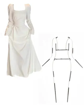 Productafbeelding van Metalen Paspop Kledinghanger met Torso en Armen