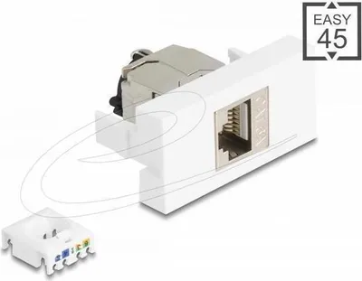 Zdjęcie produktu dla DeLOCK 90905, RJ-45, STP, 6a, Prosty, Prosty, Srebrny, Biały