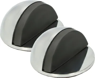 Image de KOTARBAU® Lot de 2 Butoirs de porte avec butoirs en caoutchouc pour portes dégagées Butoirs de porte autocollants Chrome