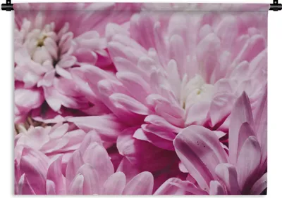 Produktbild von MuchoWow® Wandteppich Wandbehang Blumen - Rosa - Natur 120x90 cm Tapisserie Dekoration Wandtuch - Wohnen - Aufhänger für die Wand