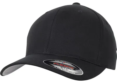 Produktbild von FLEXFIT 6377 | Flexfit Brushed Twill Cap, Silberne Schirmunterseite - Farbe: Black - Größe: S/M