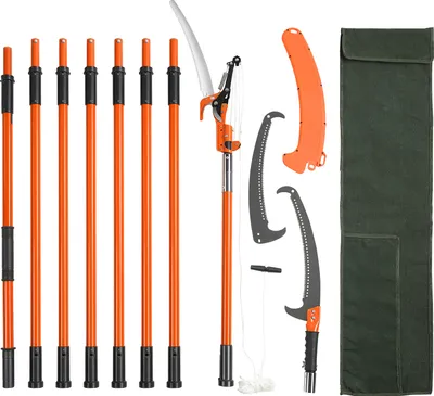 Produktbild von VEVOR Manuelle Stangensäge, 2,2–8,2 m ausziehbare Baumschere, scharfe Stahlklinge und Schere, hohe Äste, Astschneider mit leichten 8 Fiberglasgriffen, zum Beschneiden von Handflächen und Sträuchern