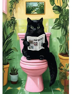 Image de Kit de peinture diamant, motif : chat noir, dimensions : 30x40 cm