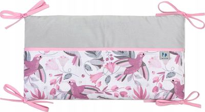 Pepi Babybett Organizer mit Honig Velvet - 42cm × 22cm - Spielzeugtasche Betttasche für Kinderbett Kinderzimmer für Windel Kleidung - Hummingbird