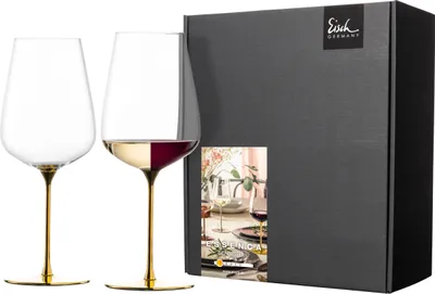 Produktbild von Eisch Vorteilset 2 Stück 2 Rotweingläser 543/2 im Festivity Karton ESSENCA SENSISPLUS GOLD EDITION 15434020 und Geschenk + Spende