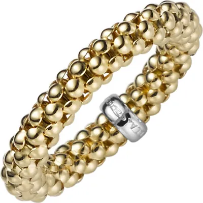 Produktbild von Ring Damenring Fingerring elastisch Himbeer Breite 4mm aus 585 Gold Gelbgold Innenumfang 54mm  Ø17.2mm