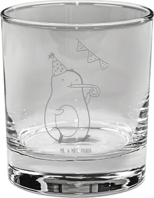 Produktbild von Mr. & Mrs. Panda Tumbler Glas Avocado Party - Transparent - Geschenk, Geburtstag, Gravur Whiskyglas, Whiskey, Bourbon, Happy Birthday, Avocados