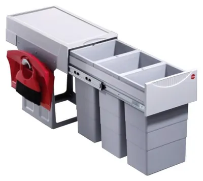 Image de Hailo Terzett Poubelle 3x10 litres Collecteur de déchets 3666-83