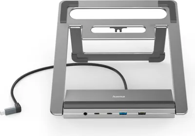 Produktbild von Hama Connect2Office Stand, Laptop-Ständer, Anthrazit, Aluminium, USB 3.2 Gen 2 (3.1 Gen 2) Type-C, USB 3.2 Gen 2 (3.1 Gen 2) Type-C, USB 3.2 Gen 2 (3.1 Gen 2) Type-A, 3.5mm, USB Typ-C, 10000 Mbit/s