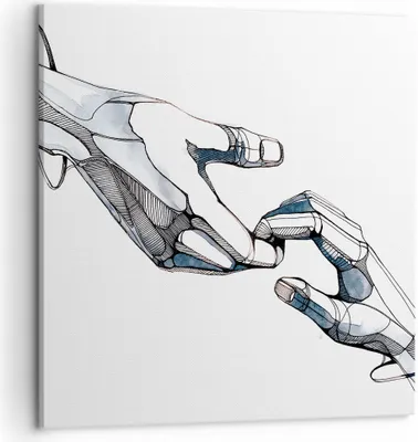 Produktbild von Bild auf Leinwand - Leinwandbild - Einteilig - Surrealismus Hände Hilfe - 50x50cm - Wand Bild - Wanddeko - Wandbilder - Leinwanddruck - Bilder - Wanddekoration - Leinwand bilder - AC50x50-4438
