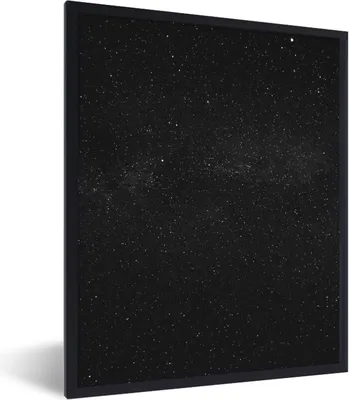 Produktbild von MuchoWow® Gerahmtes Poster Sternenhimmel - Schwarz - Weiß - Himmel 30x40 cm - Poster mit Schwarzem Bilderrahmen Wandposter Rahmen Foto Bilder - Wanddeko - Kunstdrucke