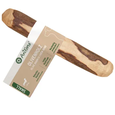 Produktbild von AniForte Olivenholz für Hunde S - Rein natürlicher Hunde Kauknochen aus robustem Holz, langanhaltendes Kauholz für Hunde, Zahnpflege & Beschäftigung