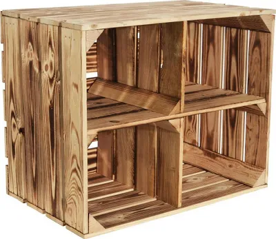 Produktbild von CHICCIE Geflammte Obstkiste 50x40x30 – Hell Geflammt + Regal