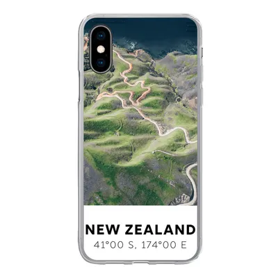 Produktbild von MuchoWow® Handyhülle Schutzhülle Hülle für iPhone X Neuseeland - Wasser - Grün - Strand Silikon Softcase Handy Hülle - Handyhülle