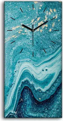 Produktbild von Küche Wohnzimmer Wand Leinwand Uhr 30x60 Wandkunst Malarei Aquarell farbenfroh - schwarze Hände