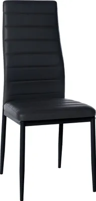 Produktbild von Esszimmerstuhl - Küchenstuhl - Hoher Sitzkomfort, robustes Metallgestell | Farbe: Schwarz | Material: Kunstleder