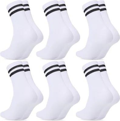 6 Paar Damen Tennis Socken, Größen 35-38/39-42, Bequeme Baumwoll Sportsocken, Atmungsaktiv und Stilvoll für Tennis und