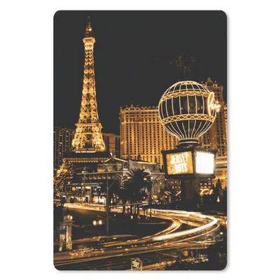 Produktbild von MuchoWow® Mauspad Mousepad Gold - Eiffelturm - Las Vegas 18x27 cm - Mousepads - Maus Mat - Pad - Mausunterlage