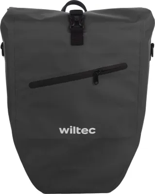 Produktbild von Wiltec Gepäckträgertasche schwarz, Fahrradtasche Gepäckträger 28 l Stauraum, Gepäcktasche mit Tragegurt, Fahrrad Tasche wasserresistent Reflektoren