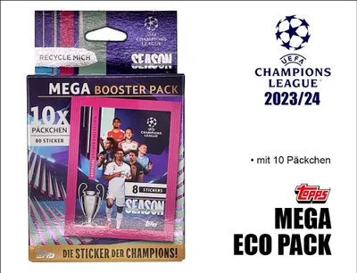 Produktbild von Topps UEFA Champions League 2023/2024 Sticker - MEGA ECO PACK