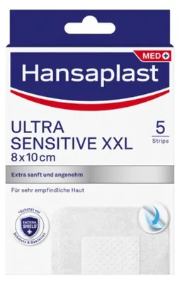 Zdjęcie produktu dla Hansaplast Ultra Sensitive Opatrunek na ranę 8x10 cm Xxl 5 szt