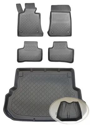 Produktbild von SET Kofferraumwanne Gummifußmatten für Mercedes GLK-Klasse AMG X204 Steilheck Geländewagen SUV 5-türer 2009-2015