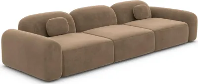 Produktbild von Samtstoff 3-Sitzer Couch Nuvia Braun