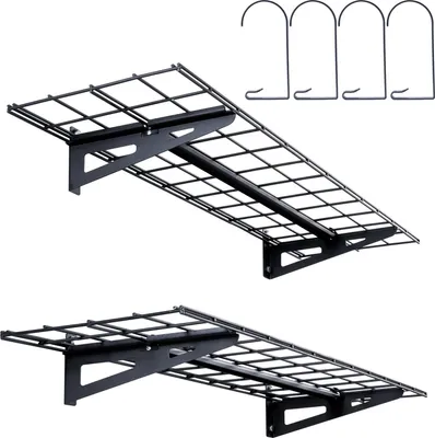 Zdjęcie produktu dla regały garażowe 2PCS 4x1 ft do montażu na ścianie, solidne regały