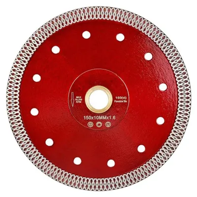 Image de Disque de tronçonnage diamanté universel de 150 mm, pour pierre, béton, granit, maçonnerie, briques, utilisation à sec ou à l'eau, épaisseur 1,6 mm