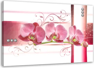 Produktbild von Leinwandbild orchideen orchidee blumen abstraktion 90x60 cm Feeby rosa wandbild bereit zum aufhängen