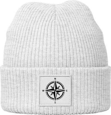 Produktbild von Neverless® Herren Mütze Beanie Windrose Wintermütze Aufdruck Print Strickmütze Rippstrick Streetstyle Neverless®