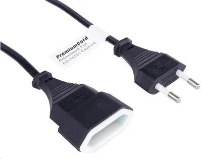 Produktbild von PremiumCord Verlängerungskabel 230V 2m, Euro-Verlängerung mit Eurostecker und Bu