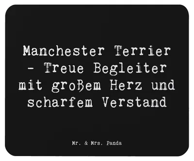 Produktbild von Mr. & Mrs. Panda Mauspad Spruch Manchester Terrier Begleiter - Schwarz - Geschenk, pc, Hundeliebhaber, Mousepad, loyaler Hund, Mouse Pad, sozialer, Hunderassen, laptop