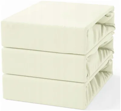 Produktbild von MAKAR Spannbettlaken Baumwolle Jersey 180x200 cm Ecru