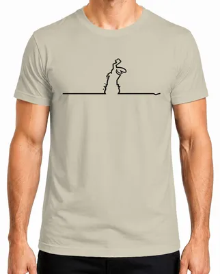 Productafbeelding van La Linea Strichmännchen Balum Osvaldo, animatiefilm, Cavandoli, heren T-shirt, naturel, maat S
