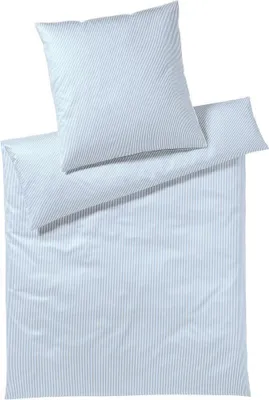 Produktbild von elegante Mako-Satin-Kissenbezug einzeln Hamburger Streifen Farbe blau Größe 70x90cm